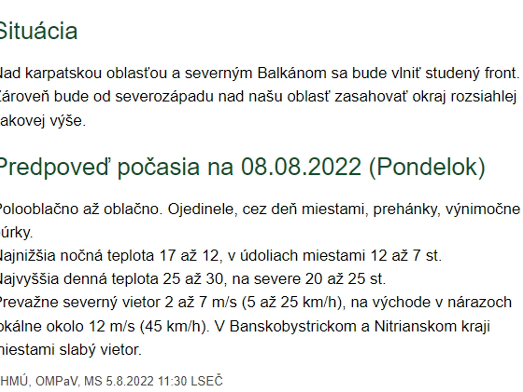 Predpoveď počasia