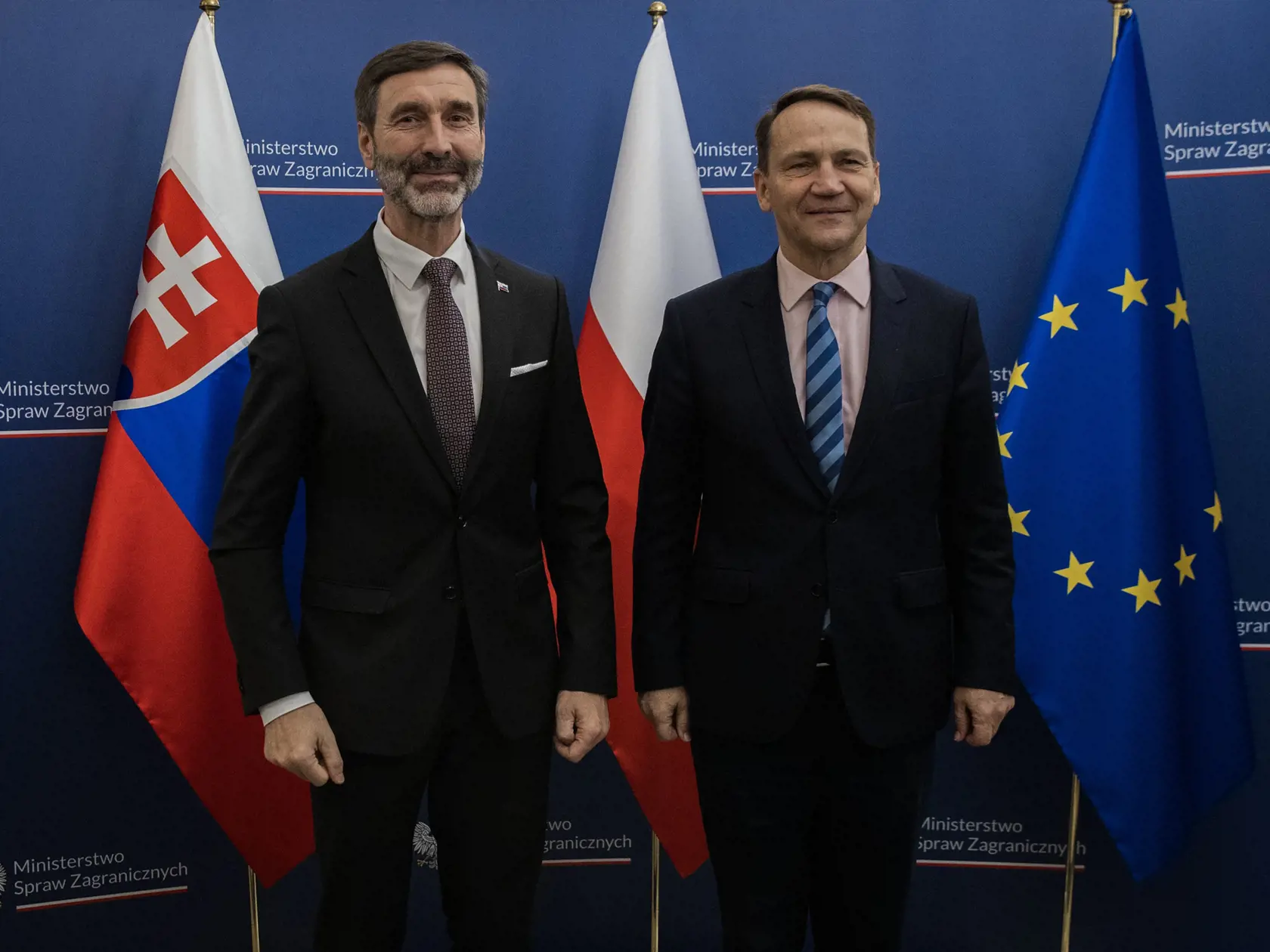 Minister Juraj Blanár na pracovnej ceste vo Varšave s poľským ministrom zahraničných vecí Radoslawom Sikorskim.