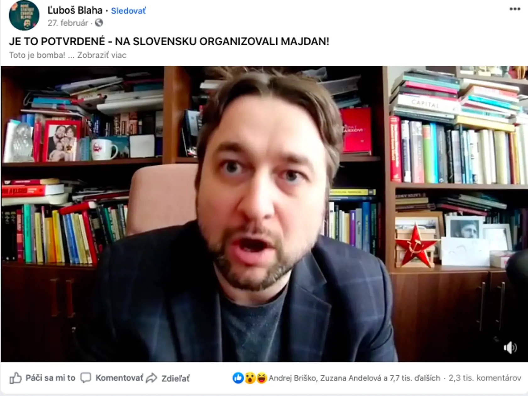 Facebook Ľuboša Blahu