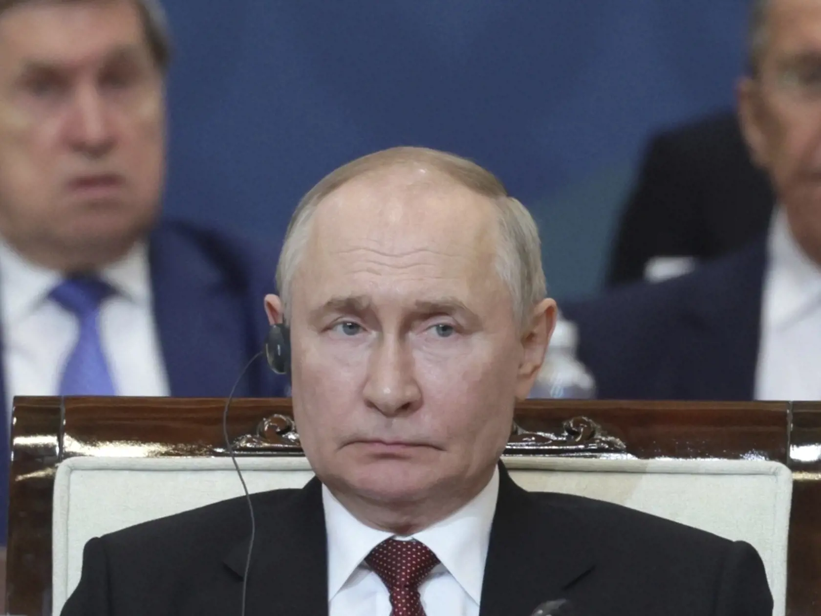 Ruský prezident Vladimir Putin počas summitu hláv štátov Šanghajskej organizácie pre spoluprácu (SCO) v kazašskej metropole  Astana 4. júla 2024.