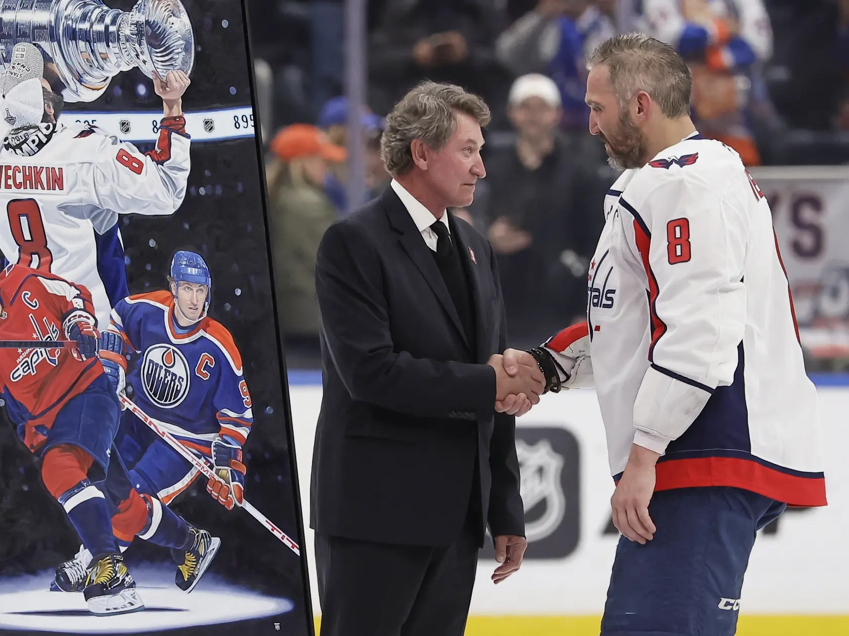 Veľké oslavy rekordného gólu Alexandra Ovečkina v NHL.