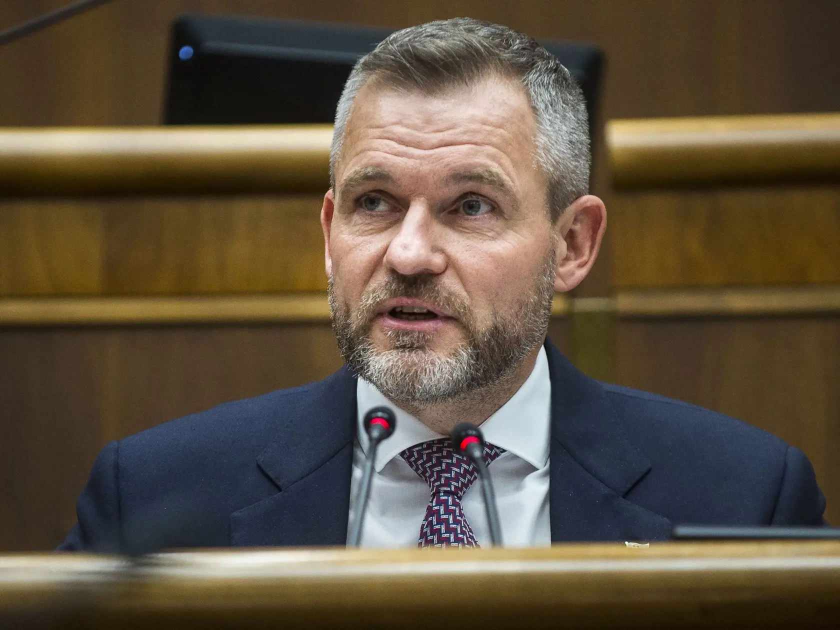 Na snímke novozvolený predseda NR SR Peter Pellegrini (Hlas-SD) počas ustanovujúcej schôdze Národnej rady Slovenskej republiky (NR SR) IX. volebného obdobia 25. októbra 2023 v Bratislave.