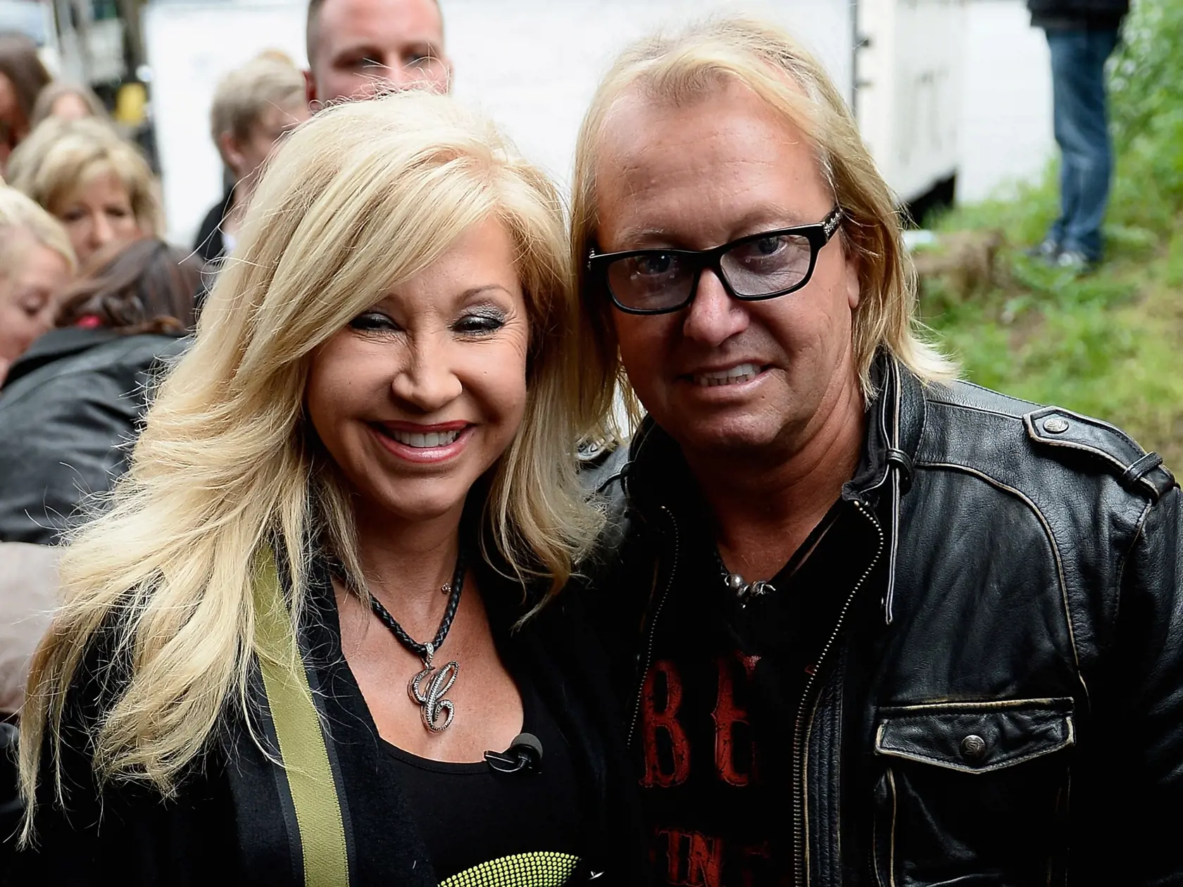 COLOGNE, GERMANY - MAY 20:  Carmen and Robert Geiss arrive for the "Kicken fuer den guten Zweck" event at Sportpark Hoehenberg on May 20, 2013 in Cologne, Germany.  (Photo by Dennis Grombkowski/Bongarts/Getty Images) 
