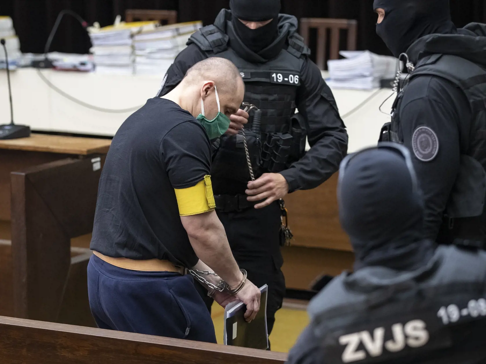 Verejné zasadnutie Najvyššieho súdu SR vo veci odvolania voči rozsudku v prípade vraždy investigatívneho novinára Jána Kuciaka a jeho snúbenice Martiny Kušnírovej. Na snímke je obžalovaný Tomáš Szabó.