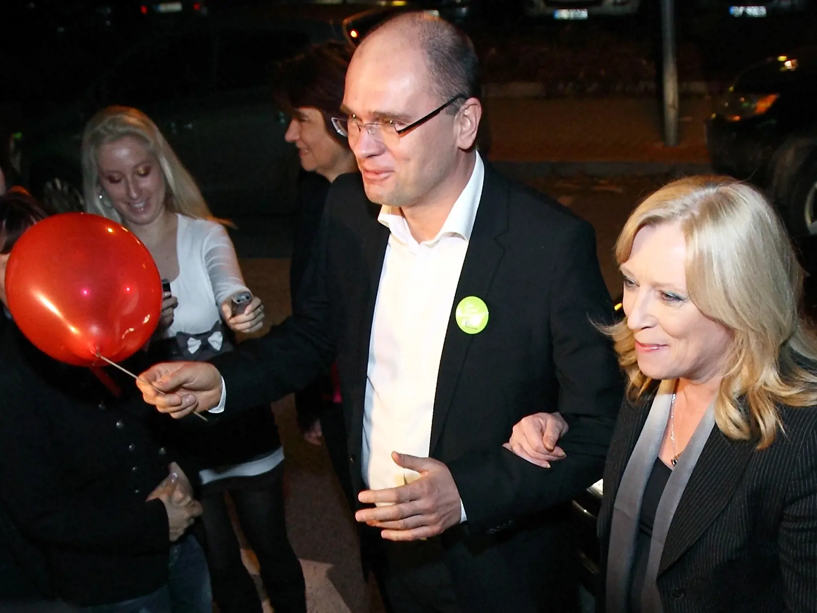 Parlamentné voľby 2012 - centrála strany SaS. Na snímke Richard Sulík a Iveta Radičová
