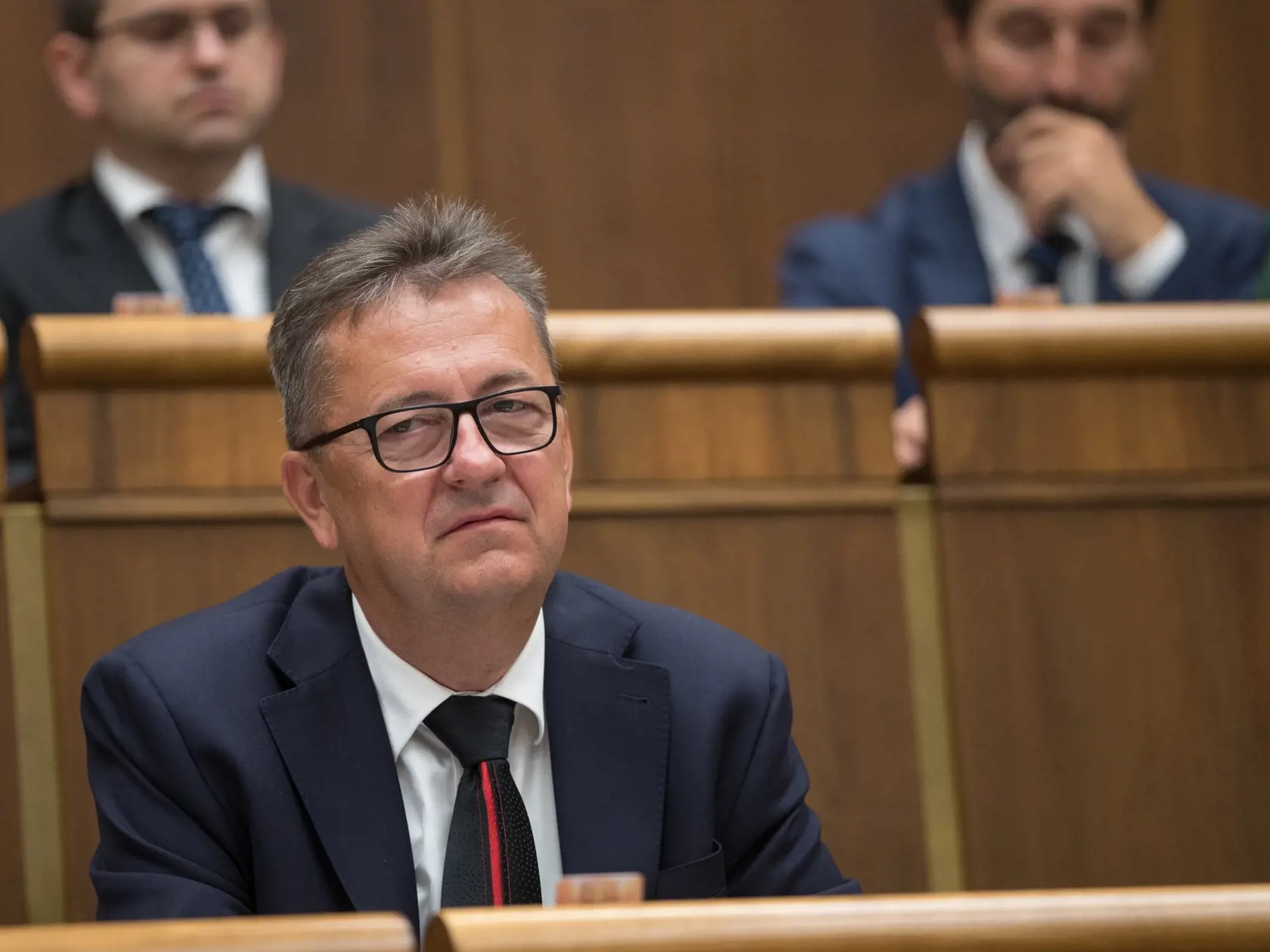 Poslanecký sľub náhradníkov do Národnej rady SR a Európskeho parlamentu. Na snímke je Martin Glváč.
