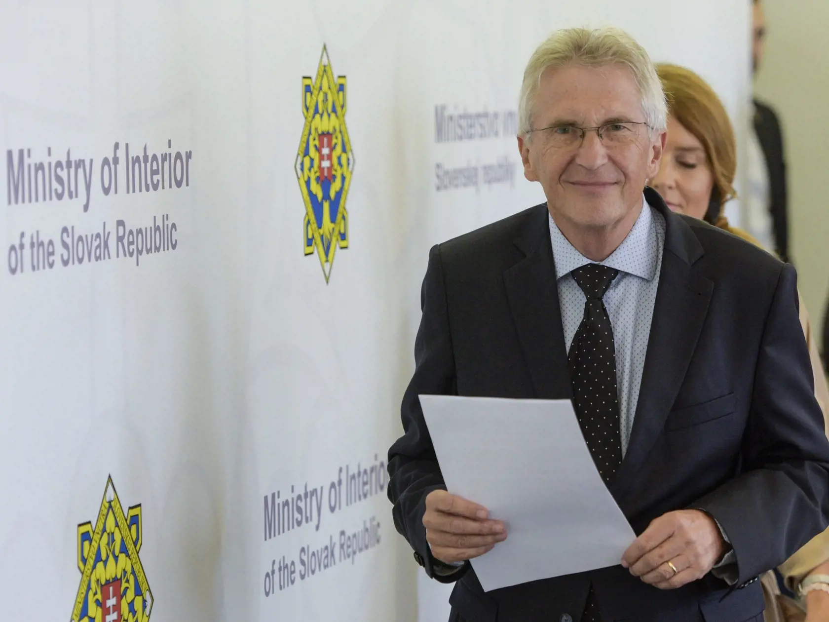 Na snímke odchádzajúci minister vnútra SR Ivan Šimko počas tlačovej konferencie na ministerstve vnútra SR 19. júla 2023 v Bratislave. FOTO TASR - Pavol Zachar