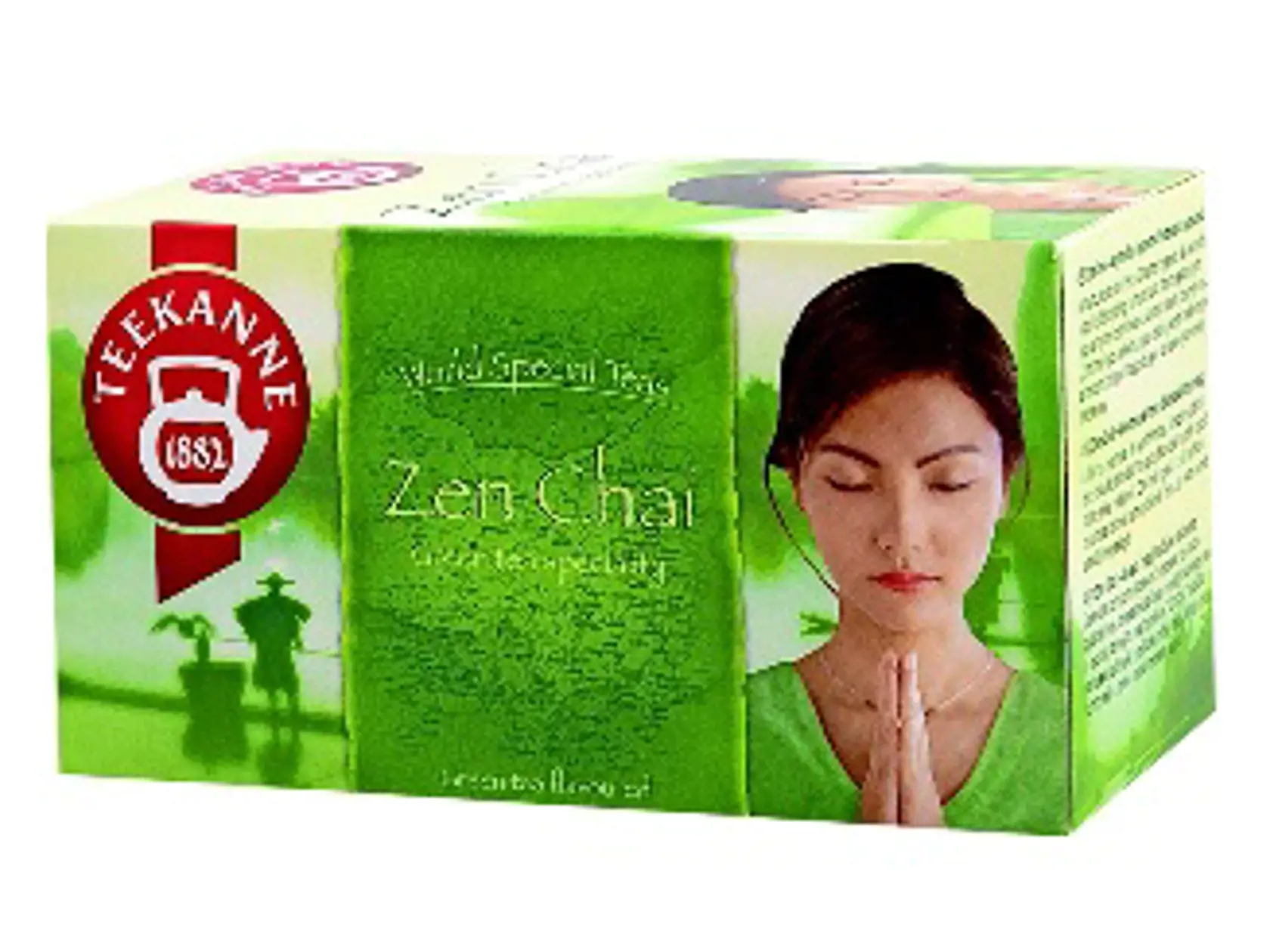 Zen Chai
Teekanne, 20 x 1,75 g
Krajina pôvodu/ EÚ
Zloženie/ zelený čaj, aróma citróna, aróma manga
Teplota vody/ 100 °C Čas prípravy/ 2-3 minúty
Redakcia hodnotí: Pridané arómy dodávajú zlatožltému nápoju jemne sladkastú vôňu so sviežimi citrusovými tónmi. Chuť pripraveného čaju je výrazná, mierne horkastá, s ľahkým kyslastým akcentom, bez náznaku trpkosti.
