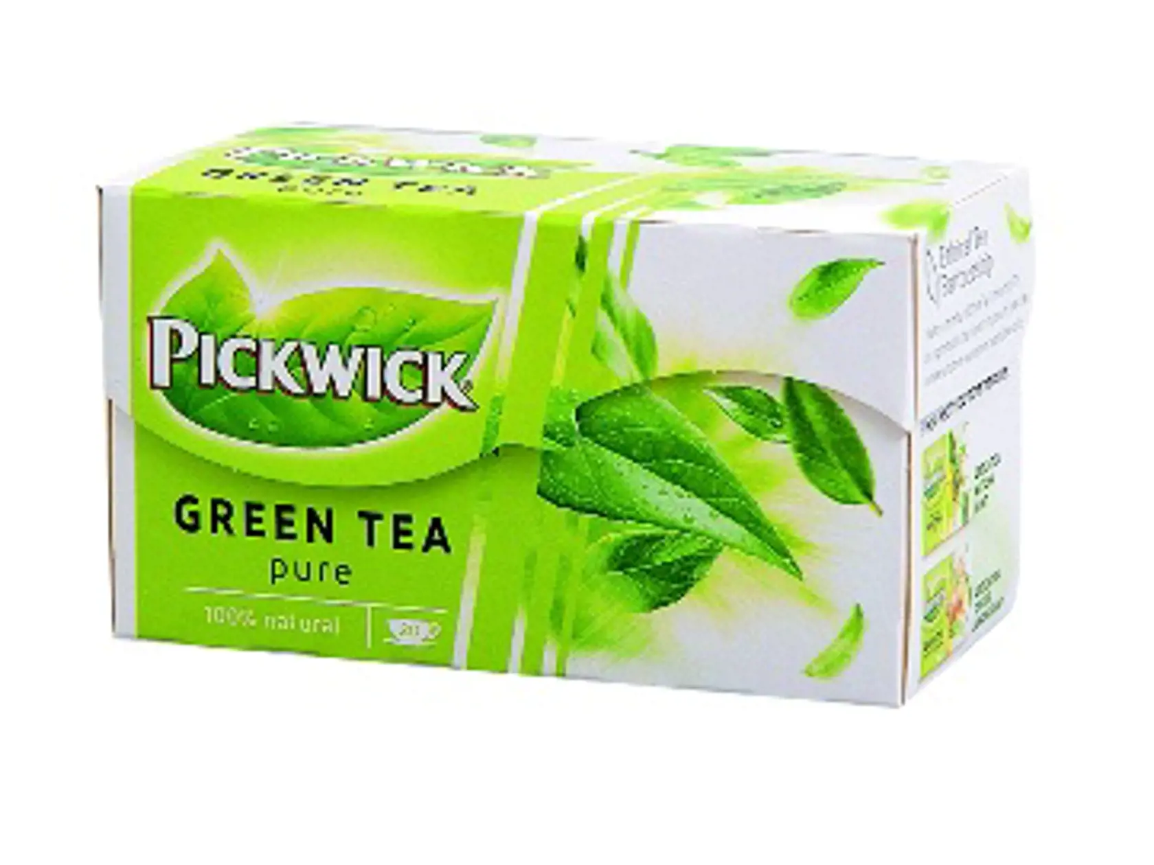 Top! Víťaz - Green Tea Pure
Pickwick, 20 x 1,5 g
Krajina pôvodu/ Holandsko
Zloženie/ zelený čaj Teplota vody/ 100 °C Čas prípravy/ 2-3 minúty 
Redakcia hodnotí: Najtmavší zo štvorice porovnávaných čajov má prirodzenú vôňu čajových lístkov. Keďže neobsahuje pridané arómy, aj chuť je prírodná a čistá, mierne horkasto-trpká a osviežujúca, ale nežiada sa dosladiť.

