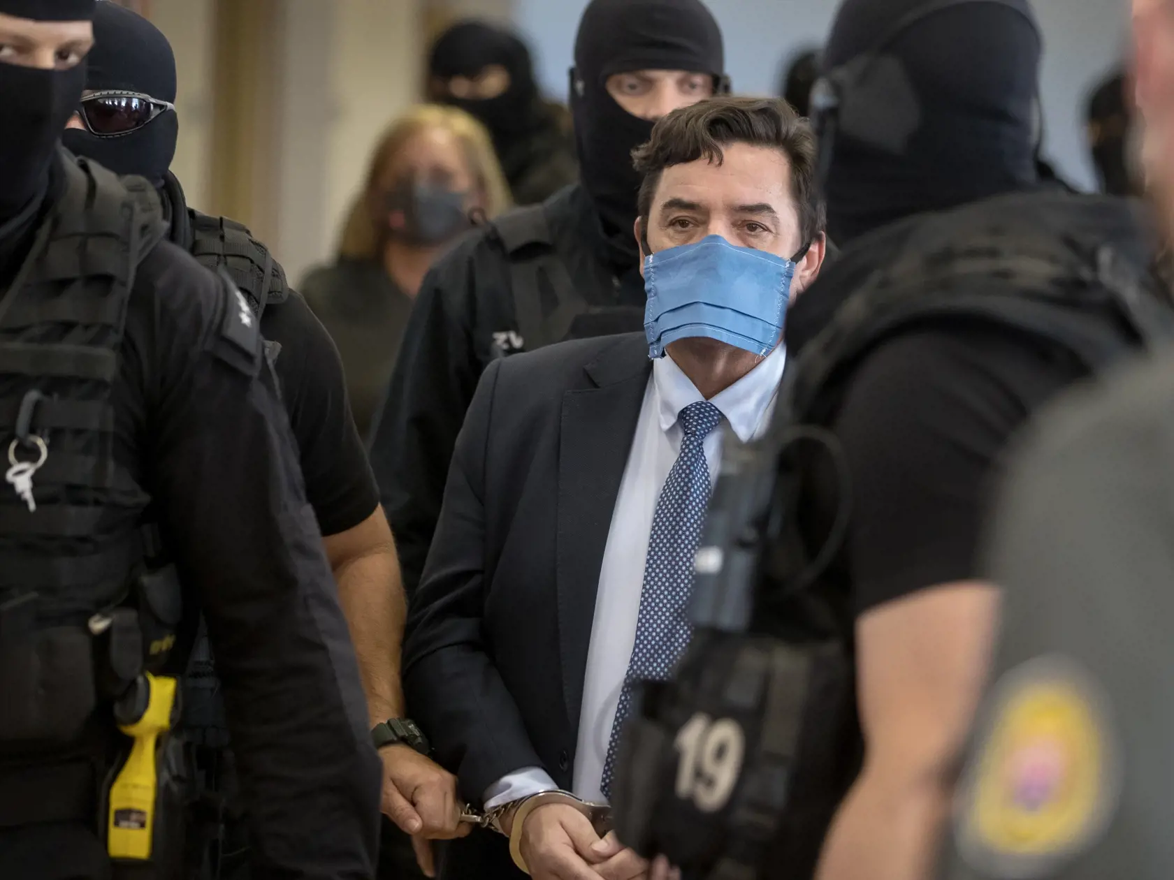 Súdne pojednávanie na Špecializovanom trestnom súde v Pezinku vo veci vraždy Jána Kuciaka a Martiny Kušnírovej. Na snímke je obžalovaný Marián Kočner.