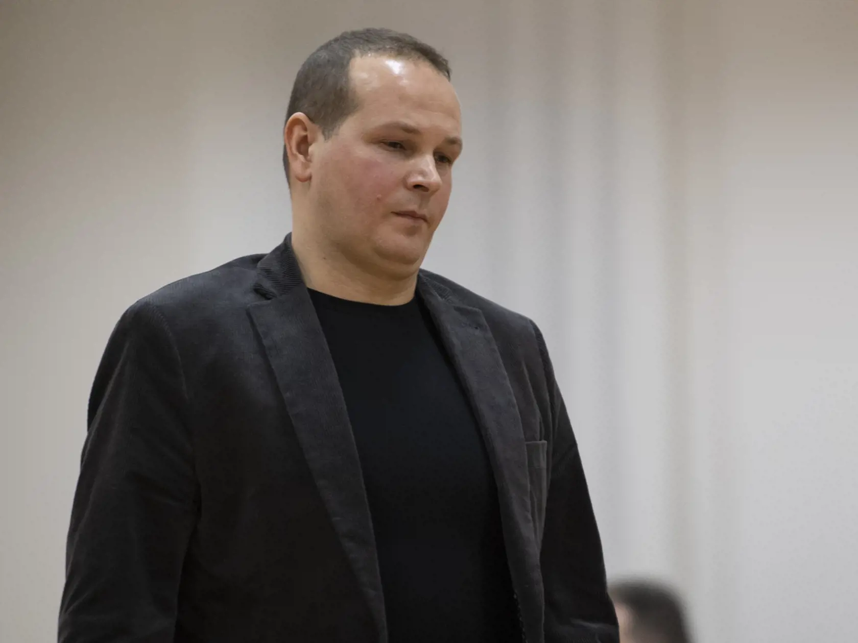 Hlavné pojednávanie v kauze vraždy novinára Jána Kuciaka a jeho snúbenice Martiny Kušnírovej na Špecializovanom trestnom súde 22. januára 2020 v Pezinku. Na snímke svedok Štefan Mlynarčík.