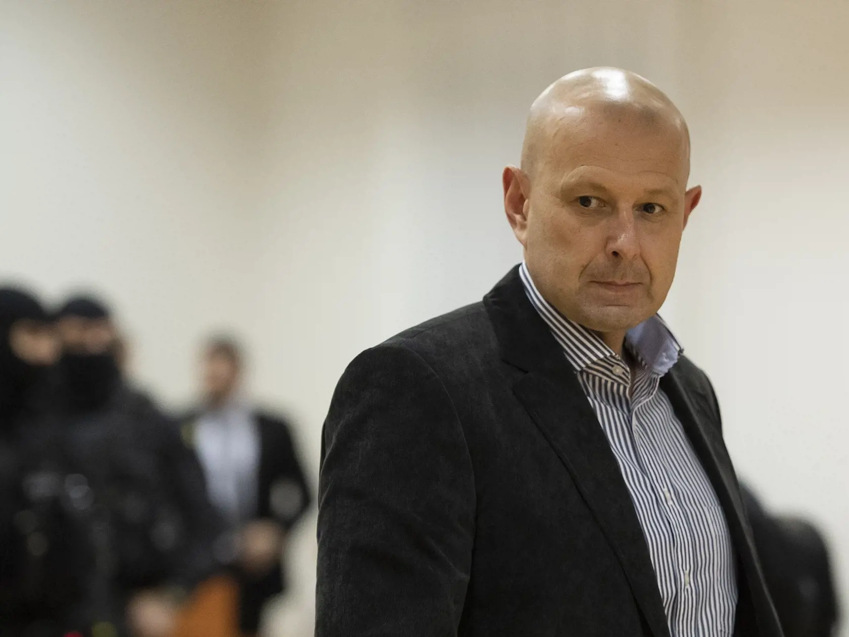 Hlavné pojednávanie v kauze vraždy novinára Jána Kuciaka a jeho snúbenice Martiny Kušnírovej na Špecializovanom trestnom súde 22. januára 2020 v Pezinku. Na snímke svedok Miroslav Kriak.