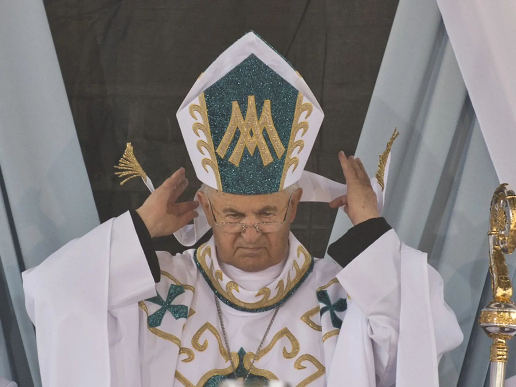 Archívna snímka: Národná púť k Sedembolestnej Panne Márii 15. septembra 2014 v Šaštín-Stráže. Na snímke kardinál Jozef Tomko počas svätej omše.