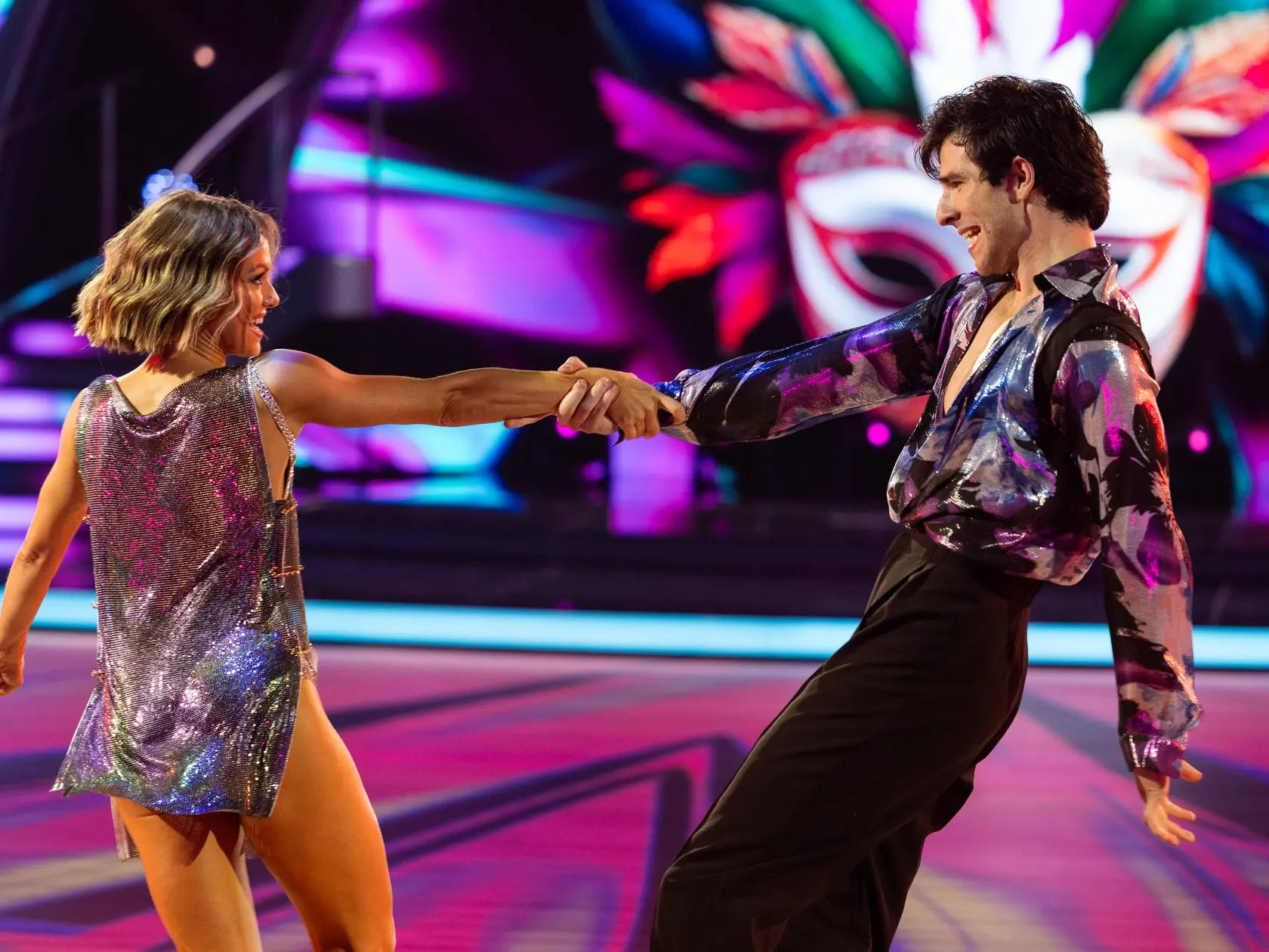 Na snímke Kristián Baran a Dominika Rošková počas šiesteho kola Let's dance 2025.