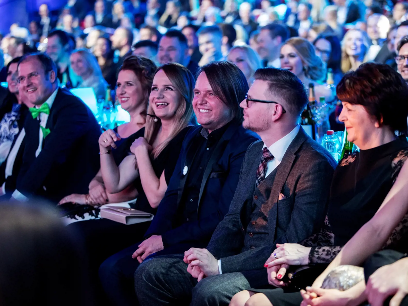 Na snímke Ján Tribula a Boris Pršo počas  slávnostného vyhlasovania ankety Osobnosť televíznej obrazovky 2018 v budove Slovenského národného divadla.