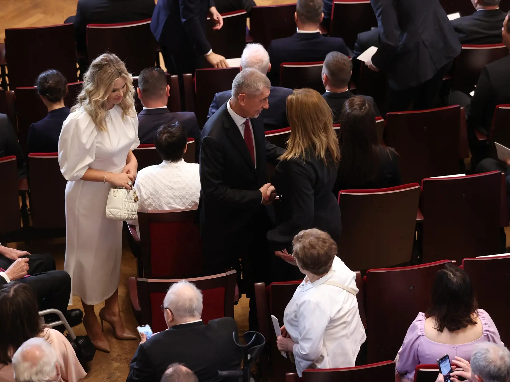 Bývalý český premiér Andrej Babiš a jeho manželka Monika počas inaugurácie nového prezidenta Slovenskej republiky Petra Pellegriniho.