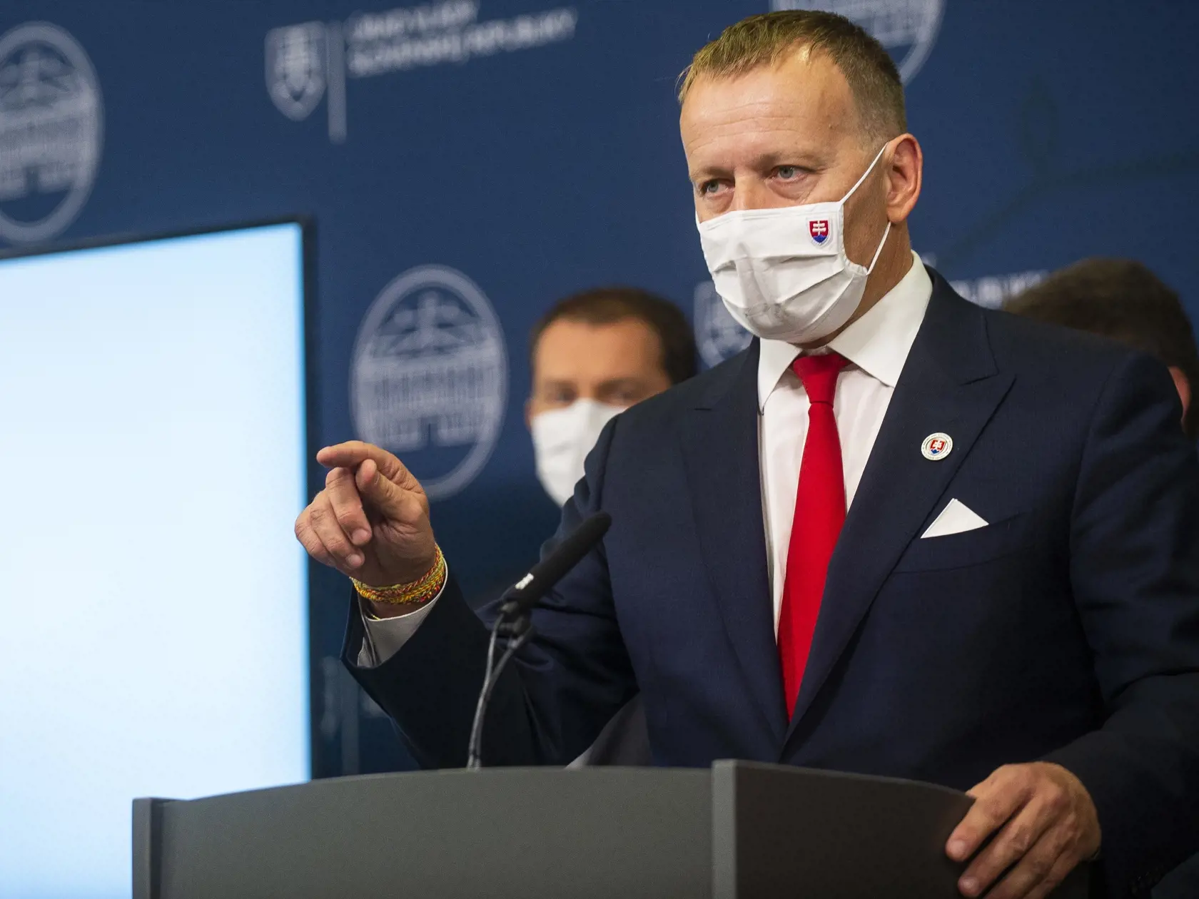 Na snímke je predseda NR SR Boris Kollár počas tlačovej konferencie.