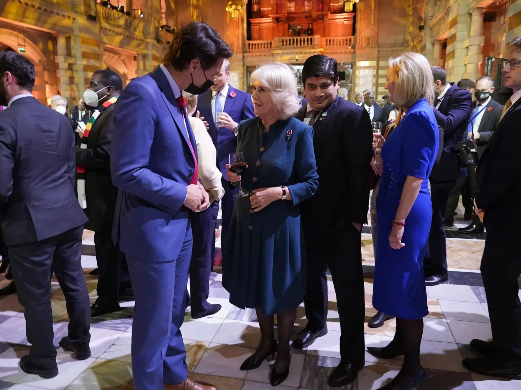 Klimatický samit COP26 v Glasgowe: Kanadský premiér Justin Trudeau a vojvodkyňa z Cornwallu Camilla.