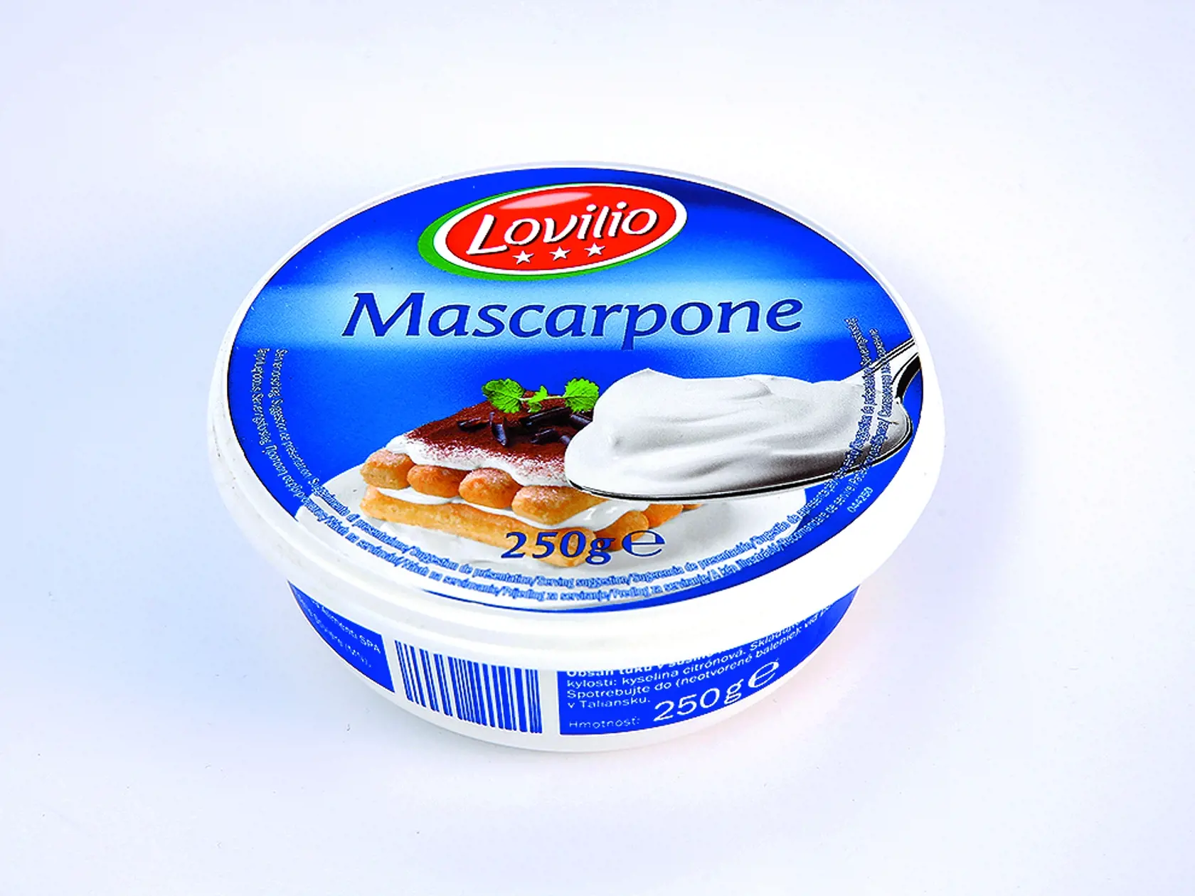 Mascarpone Lovilio, 250 g Predáva/ Lidl Krajina pôvodu/ Taliansko Zloženie/ pasterizovaná sladká smotana 99,9 %, regulátor kyslosti: kyselina citrónová Energia v 100 g/ 1 463 kJ Bielkoviny/ 5,8 g Sacharidy/ 3 g Tuky/ 35,5 g
REDAKCIA HODNOTÍ: Syr maslovej farby vôňou trocha pripomína tvaroh. Na okraji je trochu oddelenej srvátky. Konzistencia je akurát hustá, textúra hutná, krémovitá, dobre sa mieša. Chuť syra je neutrálna s mierne kyslastou dochuťou, preto je výborný nasladko aj naslano. Vzhľad
