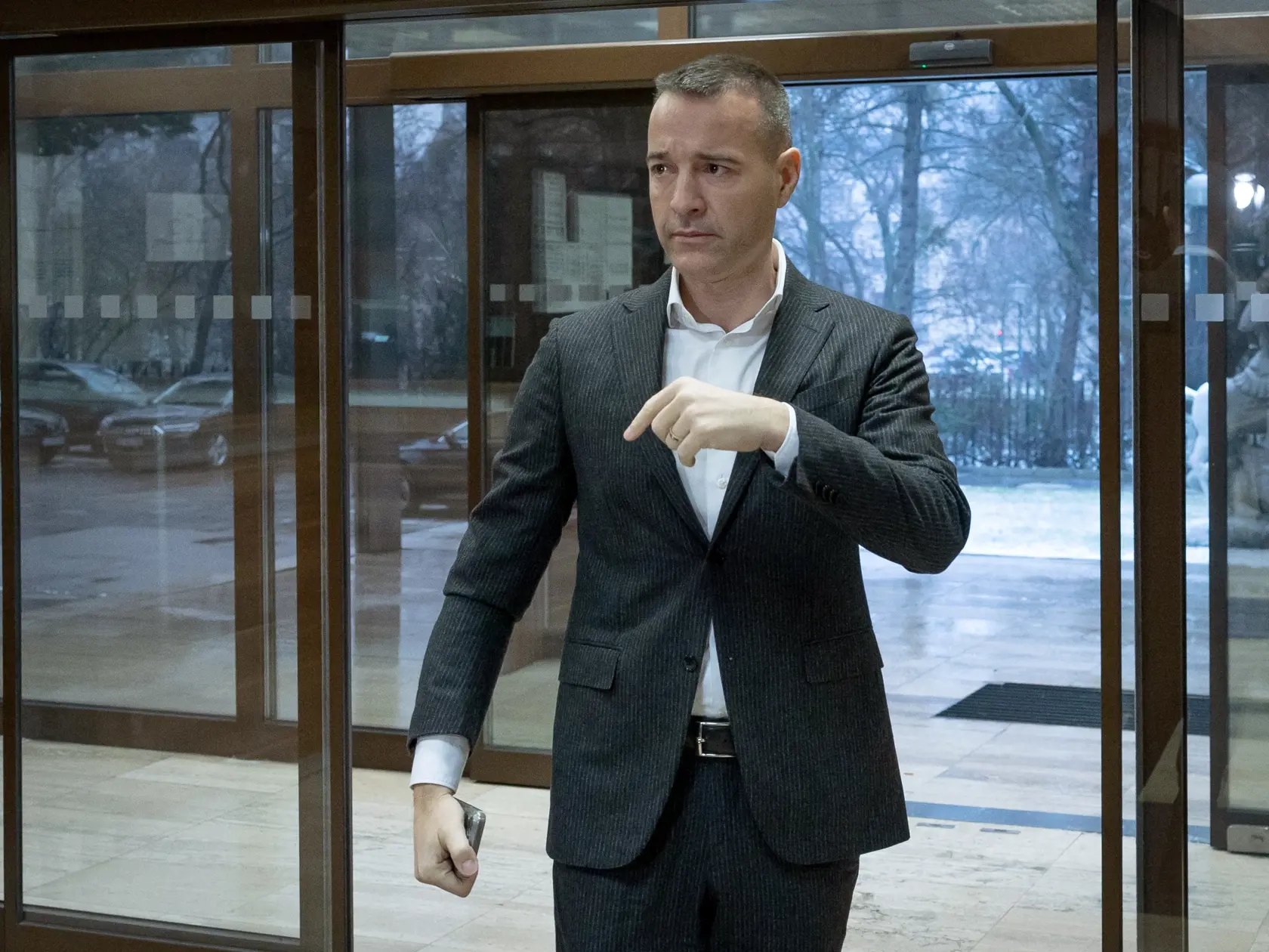 Mimoriadne zasadnutie Bezpečnostnej rady SR za účasti prezidenta SR Petra Pellegriniho. Na snímke je Tomáš Drucker.