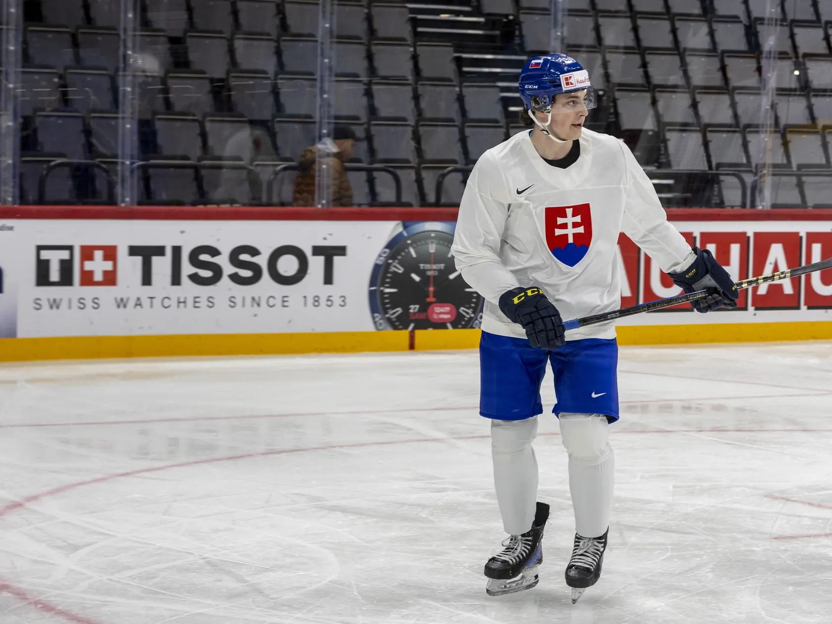 Tréning slovenskej hokejovej reprezentácie na MS 2025 v Štokholme. Na snímke je Dalibor Dvorský. 
