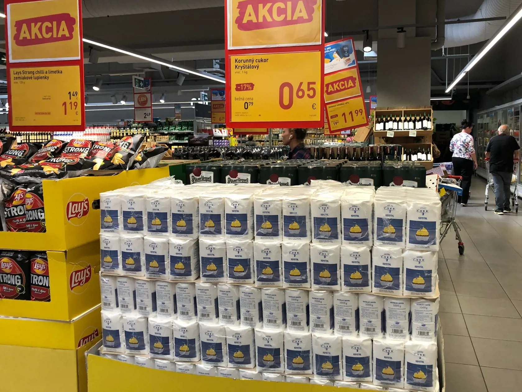 Ceny potravín na Slovensku v predajni Billa.