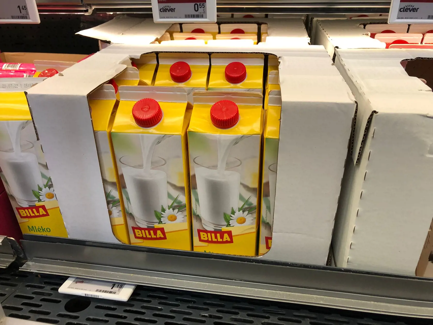 Ceny potravín na Slovensku v predajni Billa.
