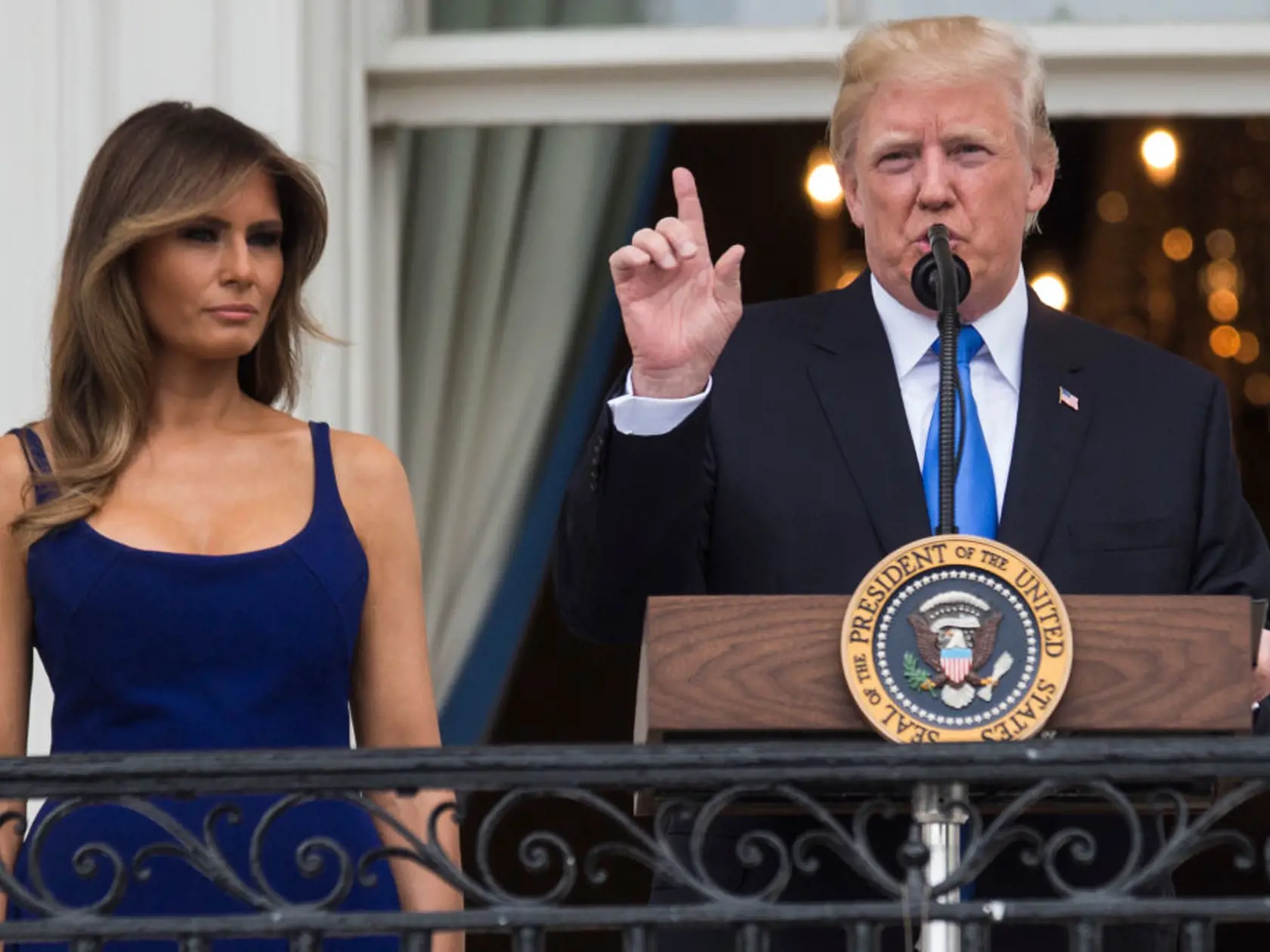 Melania Trump, keď bola prvý raz prvou dámou.