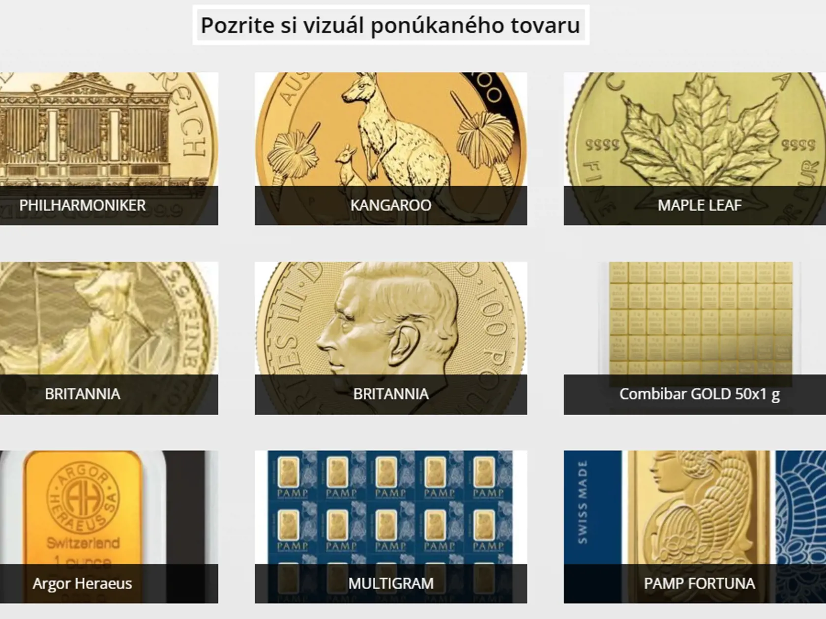 Na webe Klubu Marketing: 21 predávajú zlato s vizuálom kengury či javorového listu. 