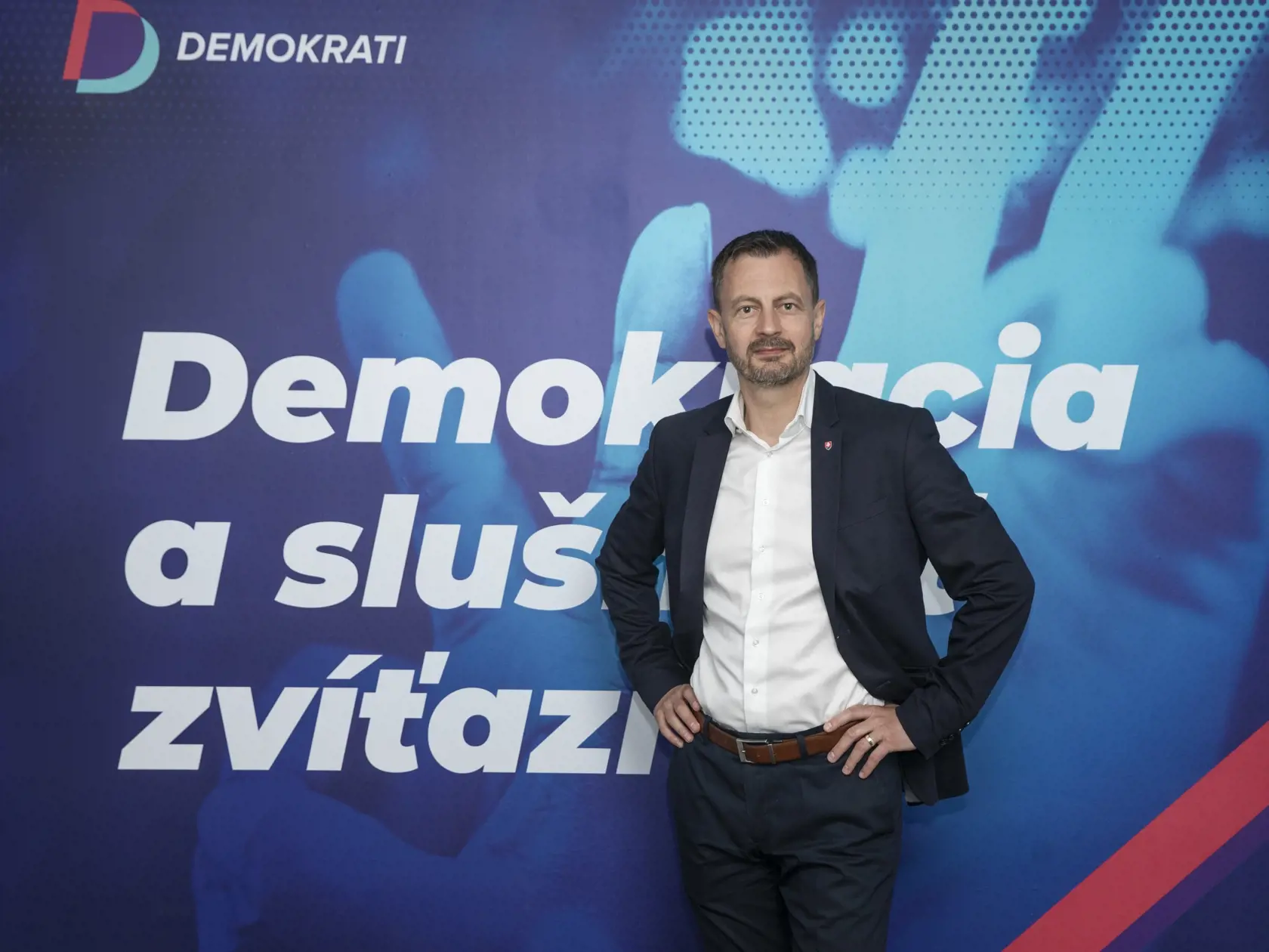 Na snímke je predseda strany Demokrati Eduard Heger.