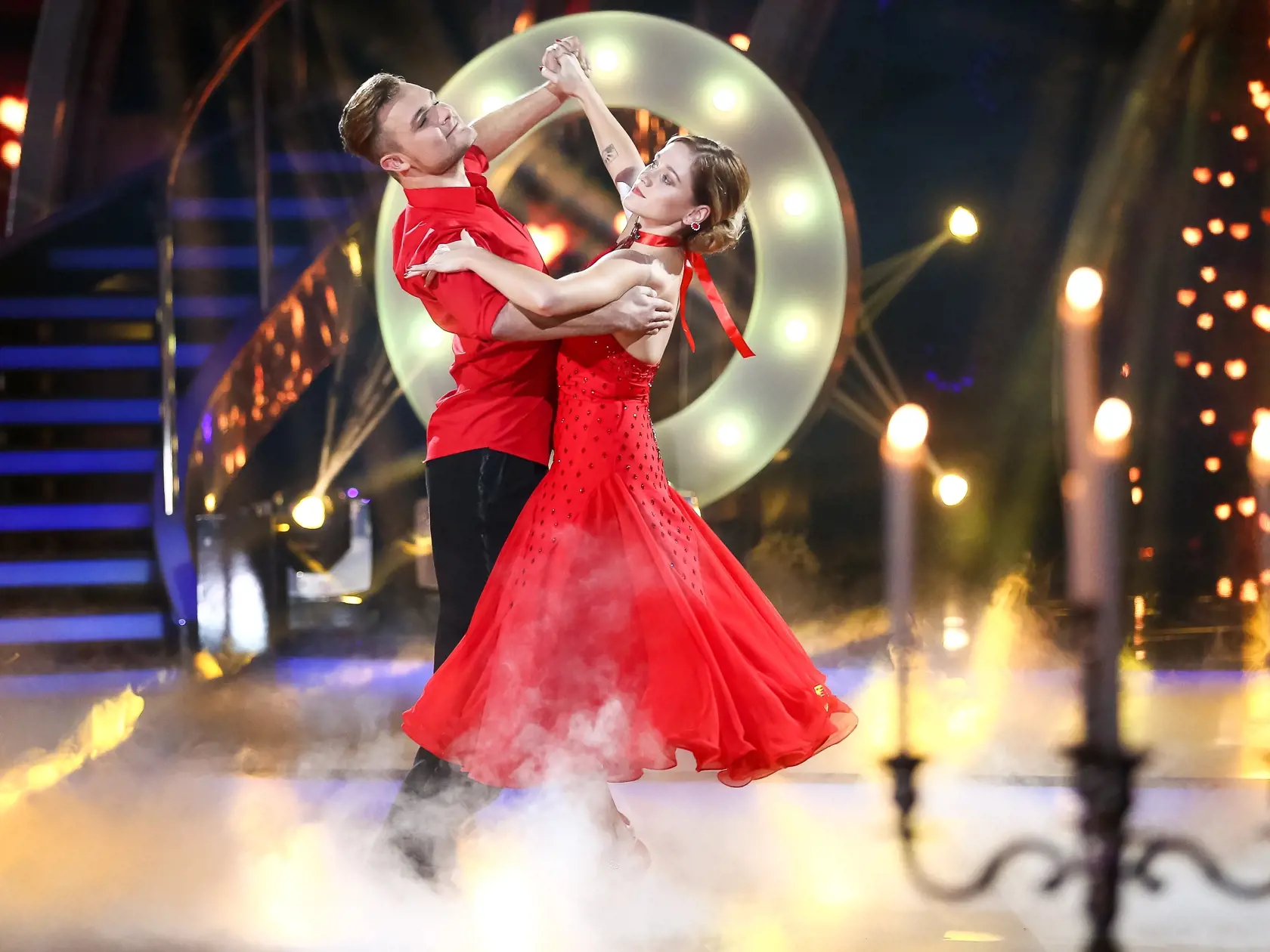 5.kolo tanečnej súťaže celebrít Lets Dance vysielané naživo z Bratislavskej Incheby. Na snímke Emma Drobná a Filip Buránsky