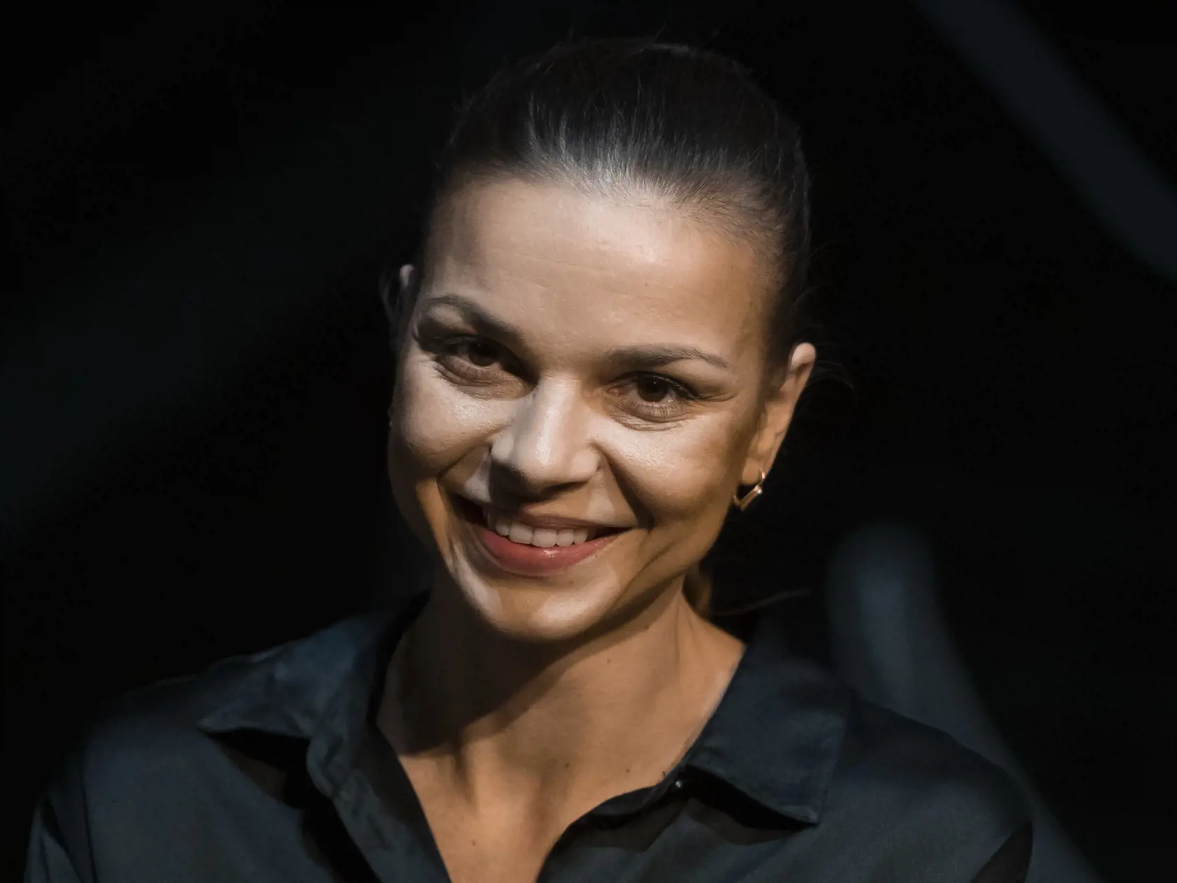Na snímke herečka Petra Vajdová počas tlačovej konferencie k pripravovanej premiére inscenácie Davida Mameta Glengarry Glen Ross.