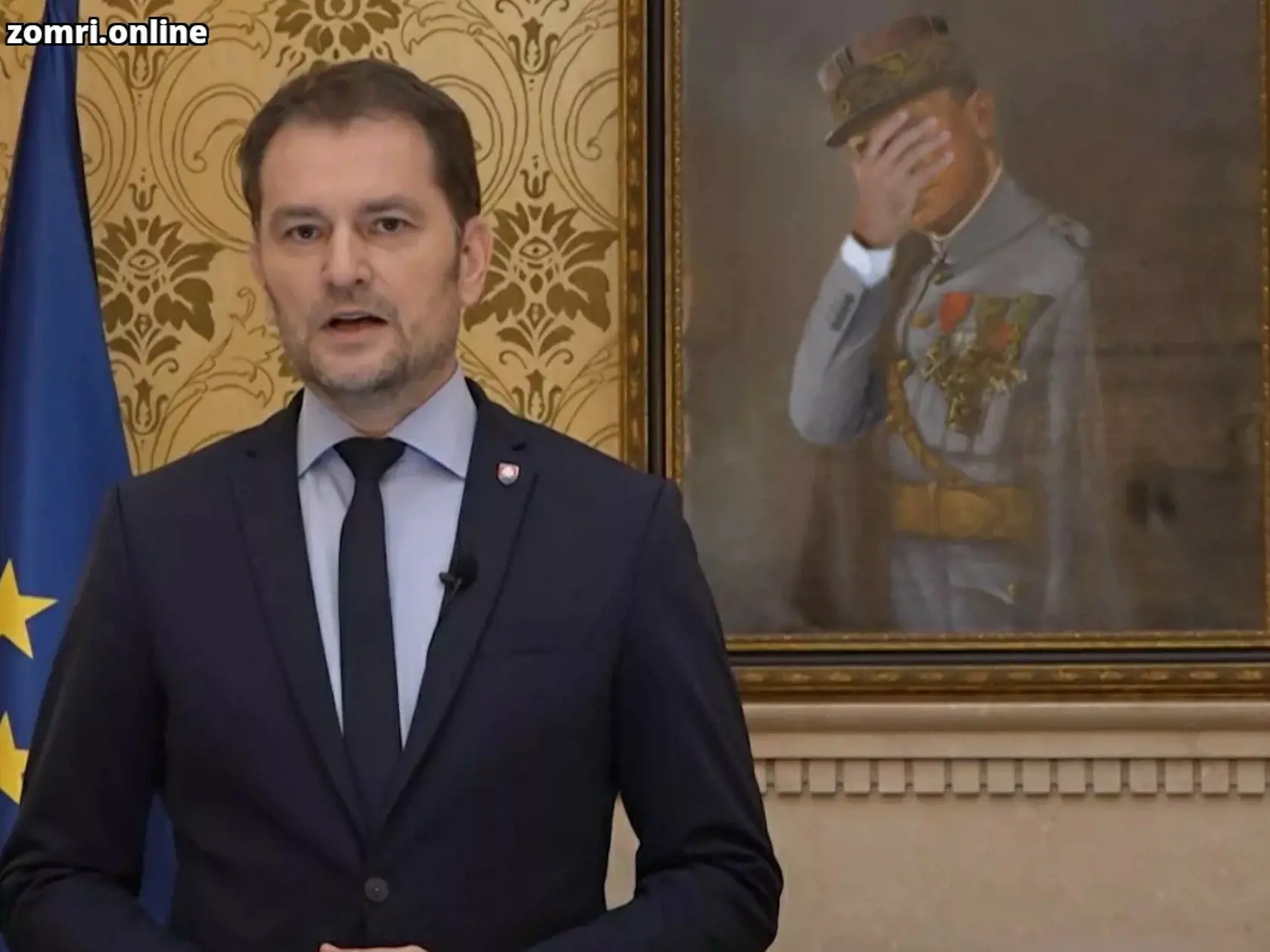 Zo svojej funkcie sa nechystá odstúpiť ani premiér Igor Matovič. Humoristi vymysleli vtipnú koláž, na ktorej sa nad situáciou na Slovensku chytá za hlavu jedna z najvýznamnejších osobností v dejinách Slovenska Milan Rastislav Štefánik.