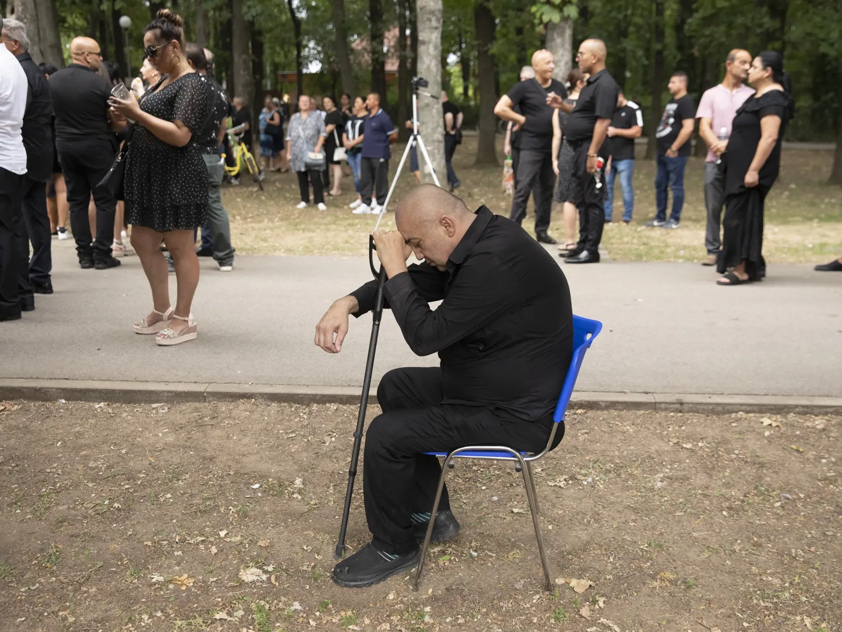 Na snímke je pohreb rómskeho speváka Kamila Polakoviča v Trnave
