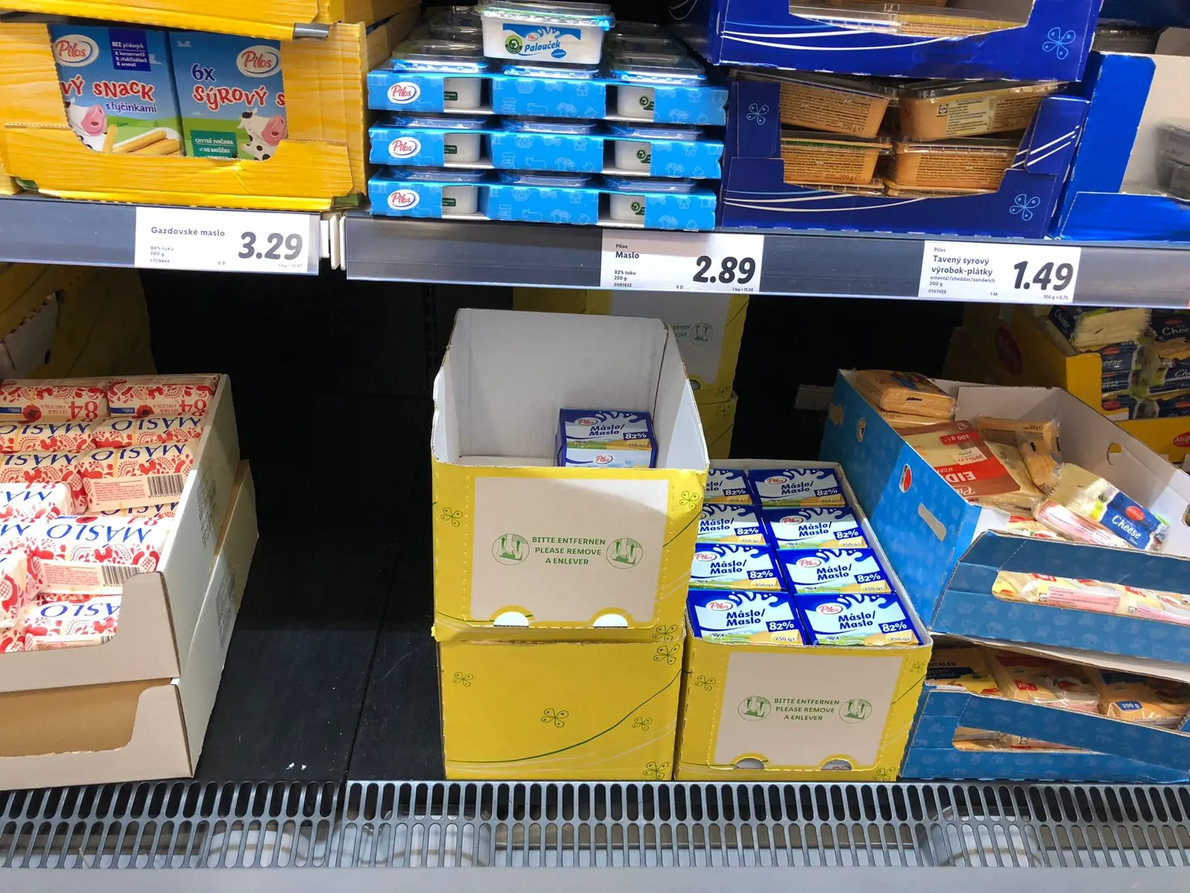 Ceny potravín v predajni Lidl na Slovensku.