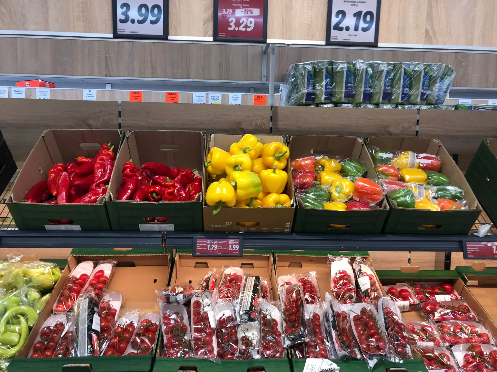 Ceny potravín v predajni Lidl na Slovensku.