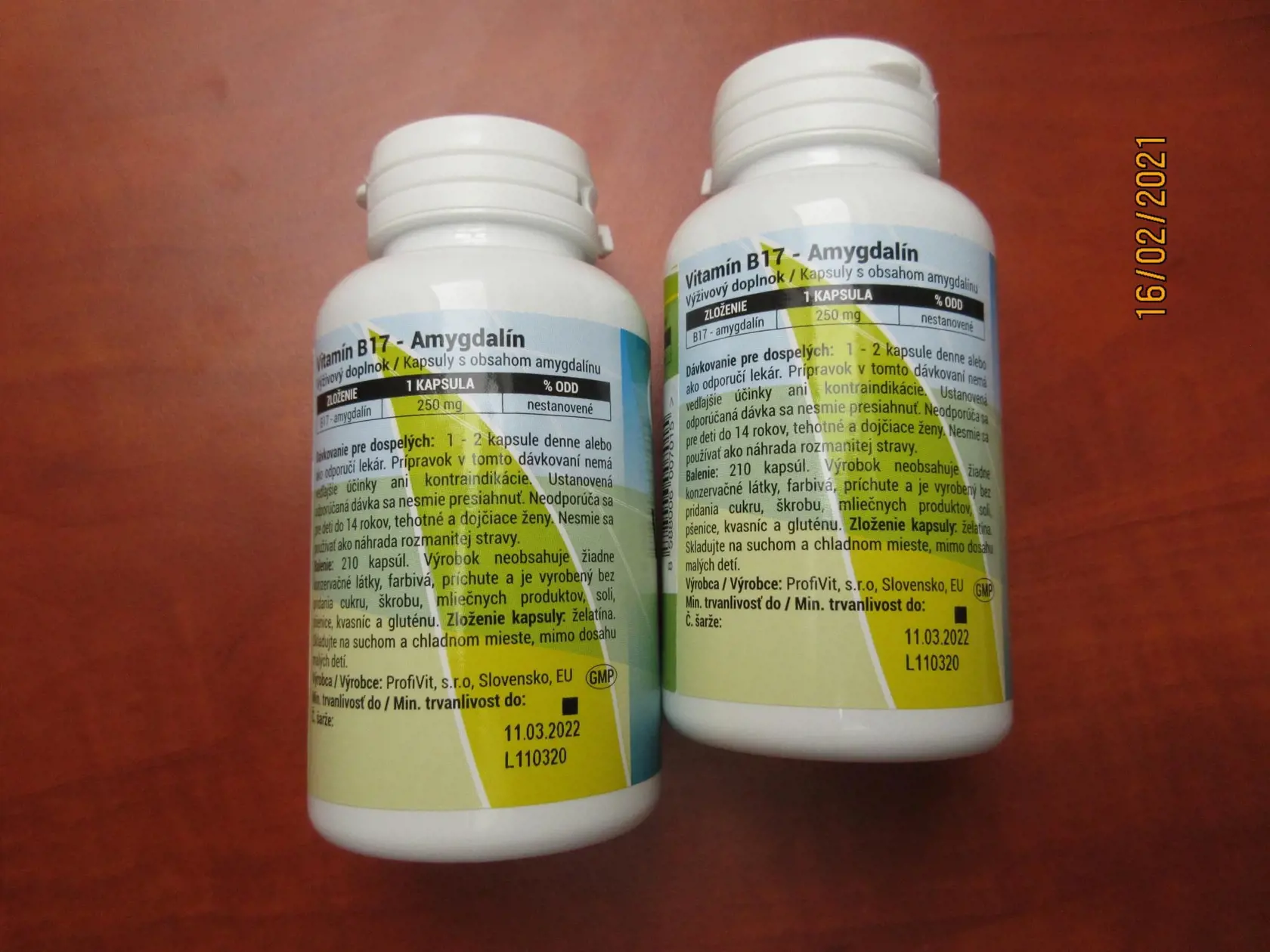 Hygienici upozorňujú na nebezpečný výživový doplnok PROFIVIT Vitamín B17, kapsuly.