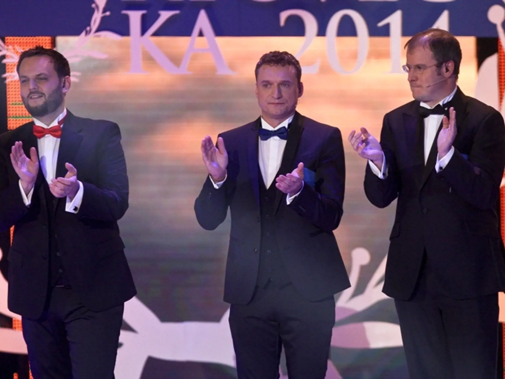 Moderátorské trio zľava: Milan "Junior" Zimnýkoval, Marcel Forgáč a Marcel Merčiak.
