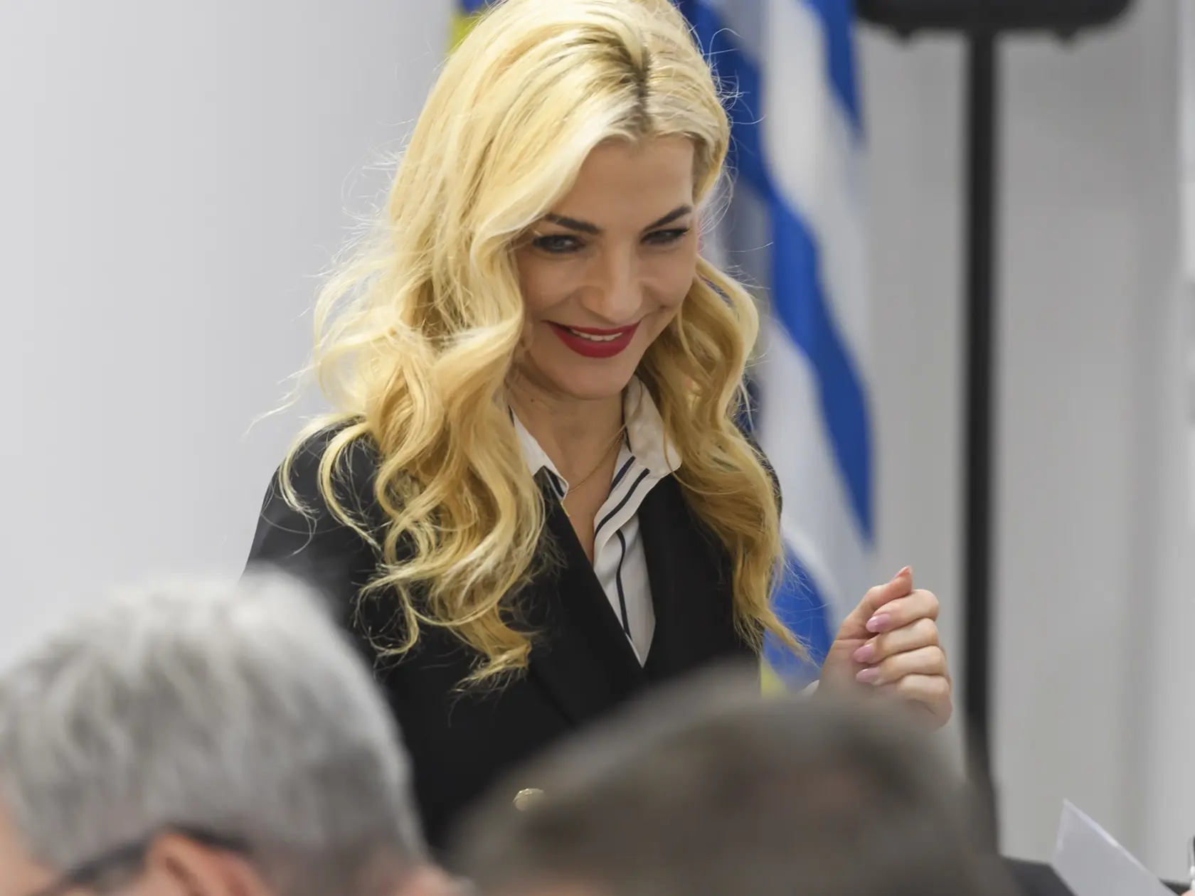 Na snímke ministerka kultúry SR Martina Šimkovičová (nominantka SNS) počas výjazdového rokovania vlády v Dolnej Krupej, okres Trnava 24. apríla 2024.