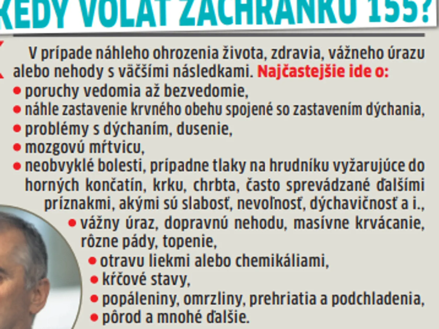 Kedy volať sanitku?