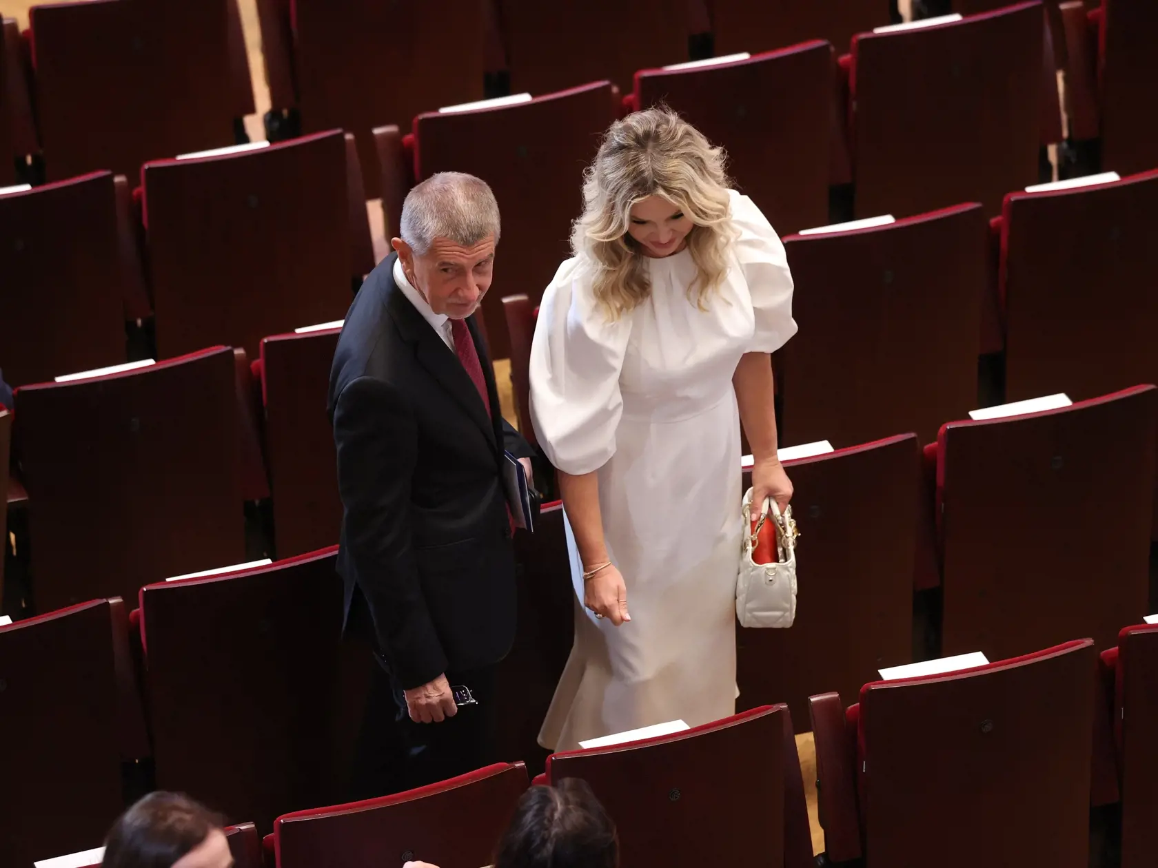 Bývalý český premiér Andrej Babiš a jeho manželka Monika počas inaugurácie nového prezidenta Slovenskej republiky Petra Pellegriniho.