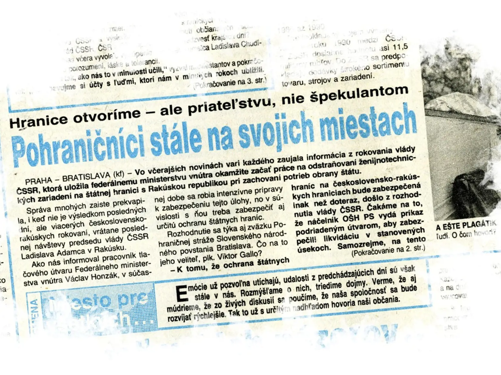 História: Takto informovali decembrové vydania novín roku 1989 o otvorení hraníc. 
