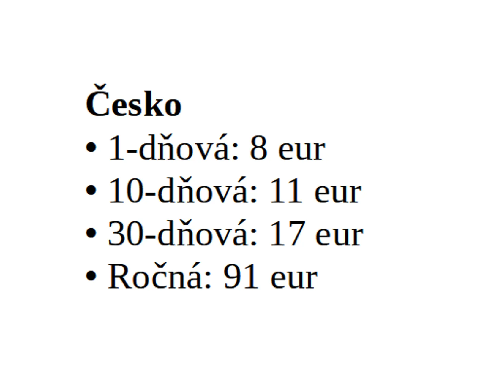 Ceny diaľničných známok pre rok 2025.