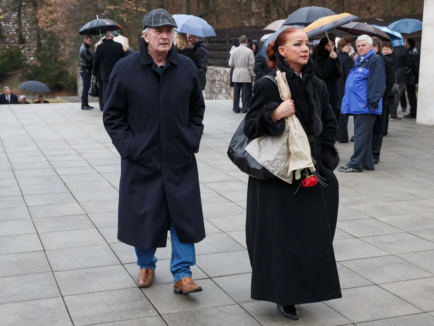 Braňo Hronec a Judy Vargová na pohrebe Leopolda Haverla