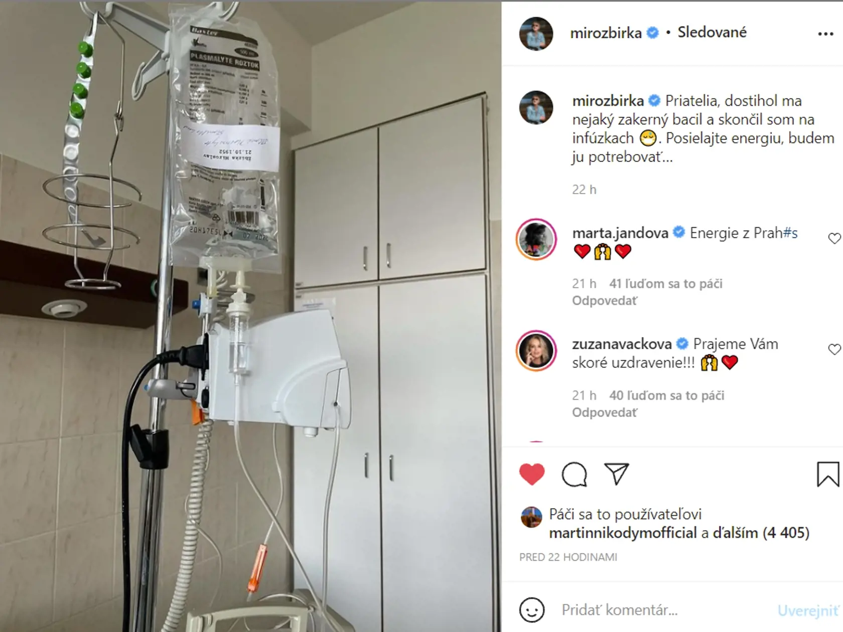 Miro Žbirka skončil pred pár dňami v nemocnici na infúziách.