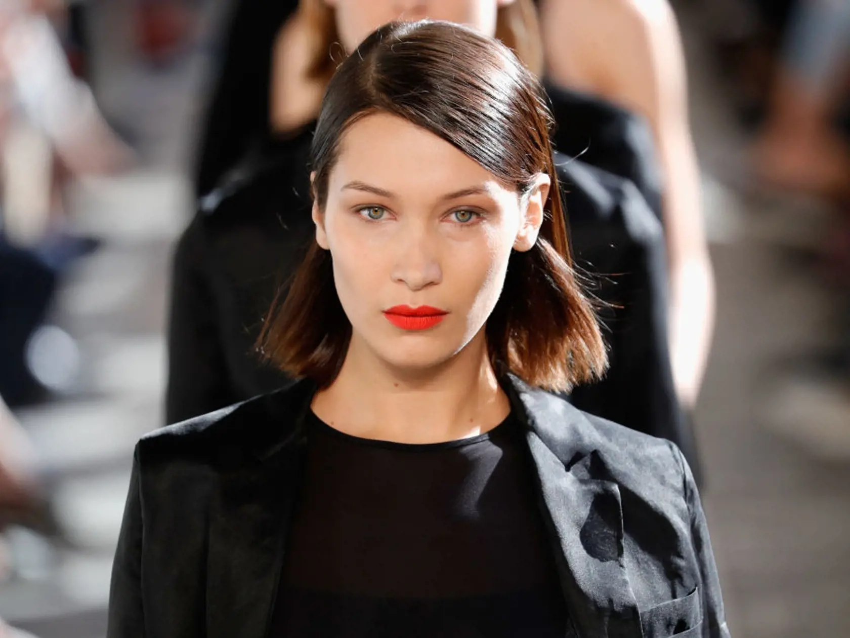 MILAN, ITALY - SEPTEMBER 21:  Bella Hadid walks the runway at the Max Mara show during Milan Fashion Week Spring/Summer 2018 on September 21, 2017 in Milan, Italy.  (Photo by Andreas Rentz/Getty Images)