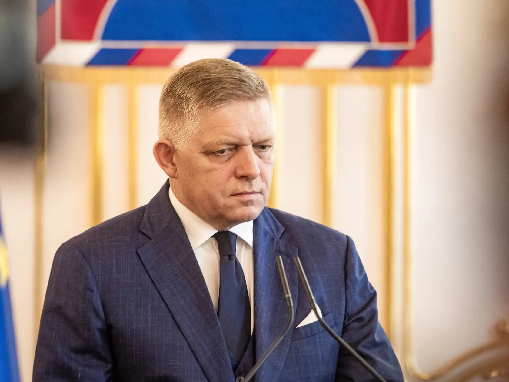 Prezident SR Peter Pellegrini prijal v Prezidentskom paláci predsedu vlády Roberta Fica. Na snímke je Robert Fico.