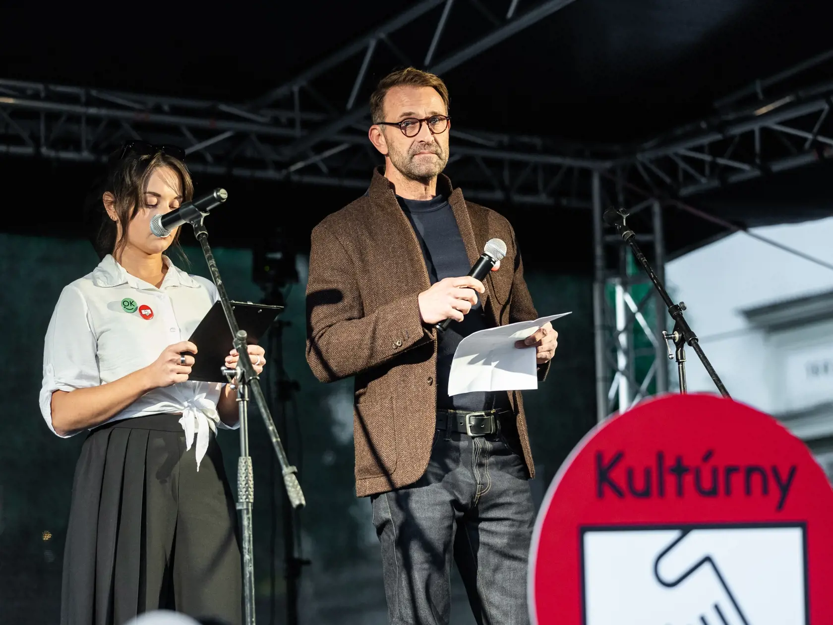Protest na podporu kultúrneho štrajku: Tomáš Maštalír.