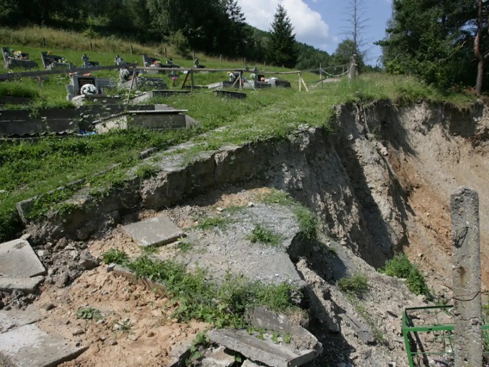 CINTORÍN: Je na zosunutom
svahu a je tu nebezpečný
terén.