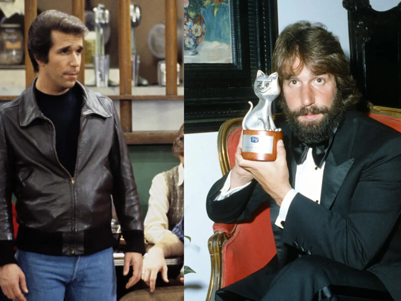Henry Winkler v seriáli Happy Days: Mal 29, keď začal hrať tínedžera. Seriál končil a herec mal 40, pričom jeho postava končila "násťročný" vek.